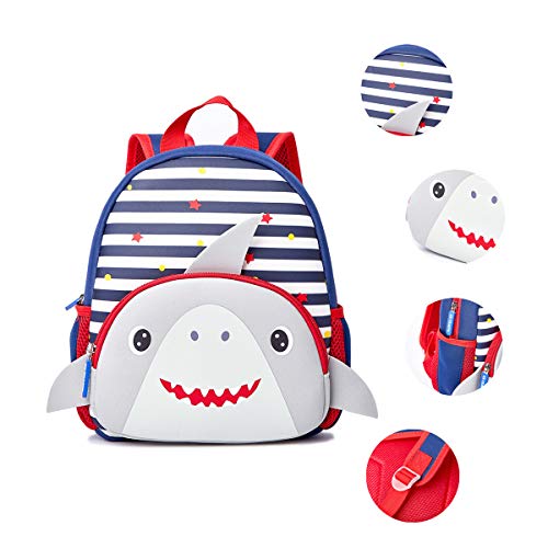 KK CRAFTS Preschool Backpack Toddler Neoprene Animal Schoolbag Lunch backpack for Kids Boys Girls(Grey Shark) by KK CRAFTS - Used condition - Image 5