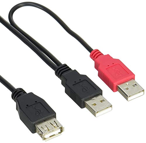 Groovy Y字型USB(Aオス-Aメス)延長ケーブル 全長52cm GM-UH009Y 黒