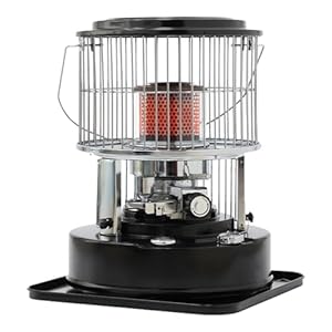 Kerosinekachel met oliepeilindicator, met automatische kantelfunctie, 360° snelle verwarming zonder elektriciteit, noodverwarming, gebruikt voor vissen, kamperen. Brandstoftank: 5,3 l (zwart).