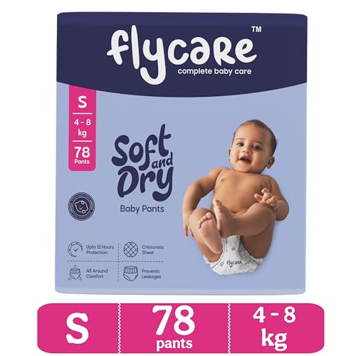 Image of Soft & Dry Baby Pant Style Diaper S Size (Small) | 4-8 kg | 78 Count (Pack Of 1) |Comfortable and Cotton Soft Diaper with Leakage Guard, Wetness Indicator, Upto12 Hours Protection