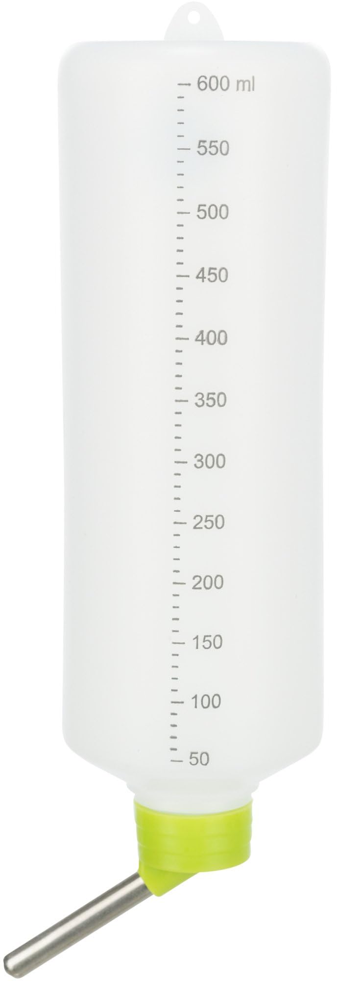 TRIXIE - Bebedero de Chupete para Roedores y Conejos, 600 ml, Botella de Plástico con Válvula de Bola de Acero Inoxidable, Agua Limpia y Jaula Seca, Fácil Montaje Colgante