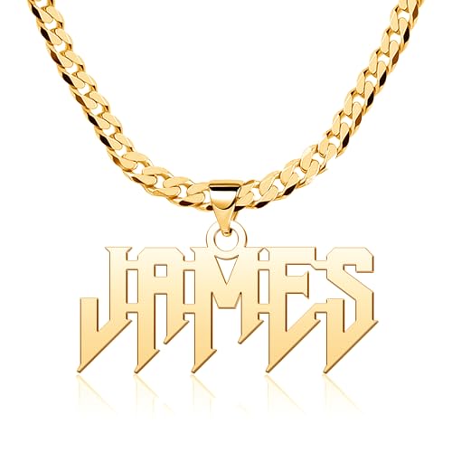 CoolJewelry Personalized Name Necklace Heart Symbol Copper Jewelry for Girls Name Necklace for Women Gold Name Necklace