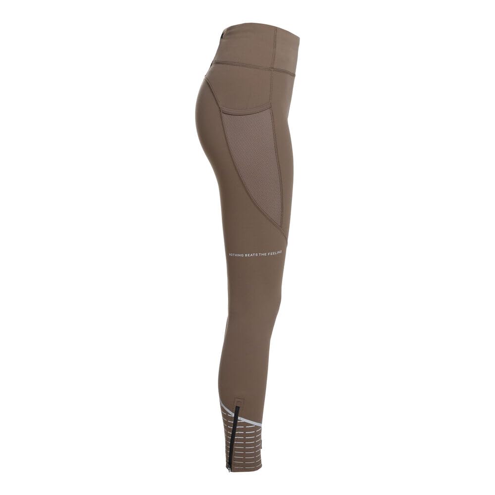 hummel Newline Chicago Warm Tight damskie legginsy do biegania, br?zowe - XS
