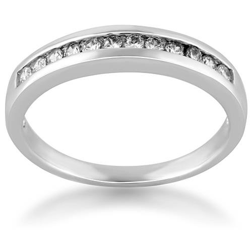 Chuvora 925 Sterling Silver Cubic Zirconia Diamond CZ Channel-Set Eternity Band Ring for Women Size 6