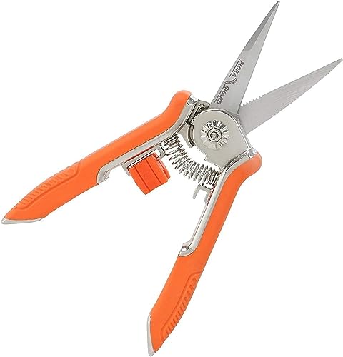 Garden Art 6.5 Inch Micro-Tip Pruning snip Gardening Hand Pruning Shears Trimming Scissors with Stainless Steel(Orange) GAHC058-2 Garden Art 6.5 Inch Micro-Tip Pruning snip Gardening Hand Pruning Shears Trimming Scissors with Stainless Steel(Orange) GAHC058-2
