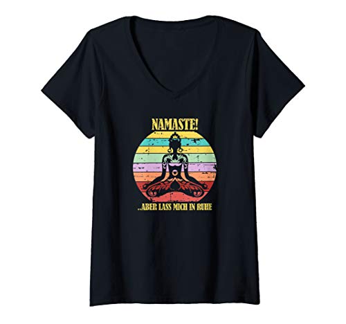 Damen Namaste! Aber lass mich in Ruhe Buddah Zen Meditation Yoga T-Shirt mit V-Ausschnitt