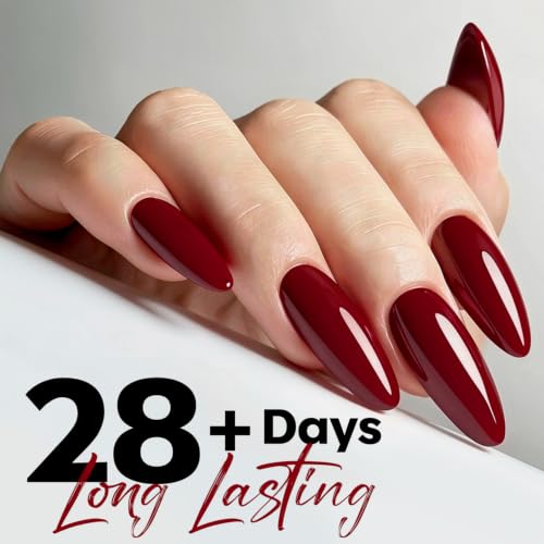 Image of modelones Dark Red Gel Nail Polish 15ML, Hema Free Burgundy Pastel Soak-Off UV Gel Polish - 28+Days Long-Lasting Nail Art DIY Manicure Kit Home Salon Women Gifts