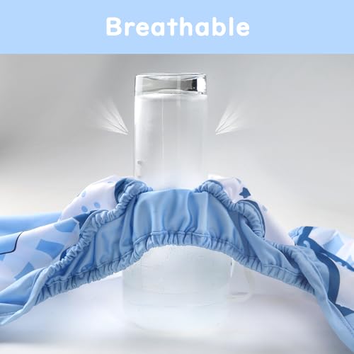 Image of Littleforbig Washable Adjustable Reusable Waterproof Cloth Adult Diaper Wrap Cover- Little Blue L