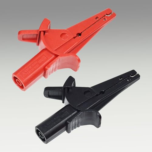 Image of ZIBOO ZB285-2 multimeter Alligator Clips Safety Alligator Clip Compatible with Fluke Phase Rotation Indicator use with TL222 and TL224 Test Leads Substitute Compatible with AC285