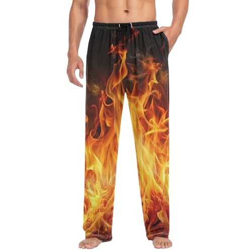 Pajama Pants Fire Flames Abstruct for Men Men's Separate Bottoms, Lounge Pants with Pockets S3