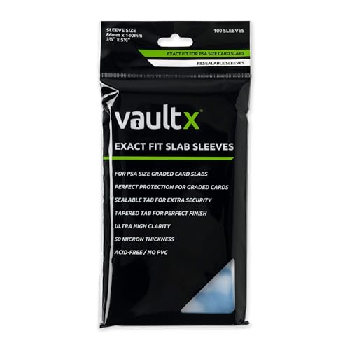 Vault X Bustine per Carte da Collezione Classificate, Buste a Misura Perfetta per Custodie PSA, MGC, CGC, UGC, GG e Altre di Dimensioni Simili, Sport, TCG (Confezione da 100)