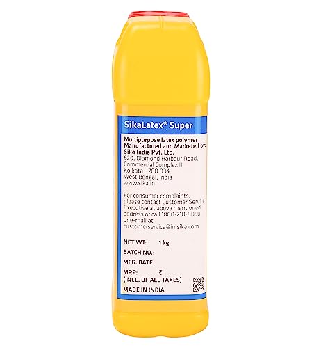 Image of SIKA - Multipurpose repair polymer - SikaLatex Super - Ideal for waterproofing, bonding and repairing - Easy to use - Crack-reducing - 1 kg - White (Pack of 2)