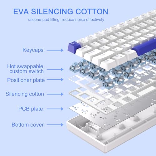 Image of MageGee Portable 60% Mechanical Gaming Keyboard, RGB Backlit Compact 68 Keys Wired Mini Keyboard for Laptop PC Mac, Hot Swappable, Blue Whale Switch - White