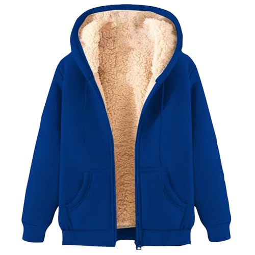 Hoodies for Women Winter Fleece Sweatshirt - Full Zip Up Thick Sherpa Lined Hooded Thick Jacket Coats2