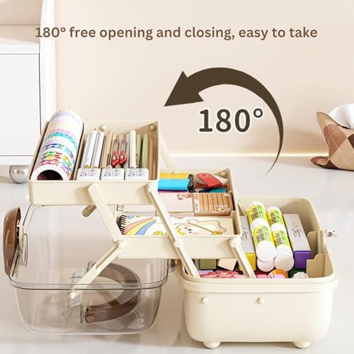 Image of KiZY Girl Kid Hair Accessories Storage Box | Hair Ties-Clips, Bow-Ribbon-Headband, Jewelry Organizer | Portable Case | Available in Multiple Design-Color. (Pack of - 1, Kid Brown)