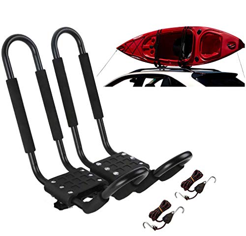 Car Rack & Carriers 1 Pairs Universal J- Shape Rack HD Kayak Carrier