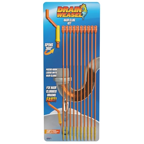 FlexiSnake Herramienta de eliminación de obstrucciones de pelo de serpiente, fregadero, tubería, baño, limpiador de drenaje de tina, 18 pulgadas de largo, flexible, fabricado en los Estados Unidos,