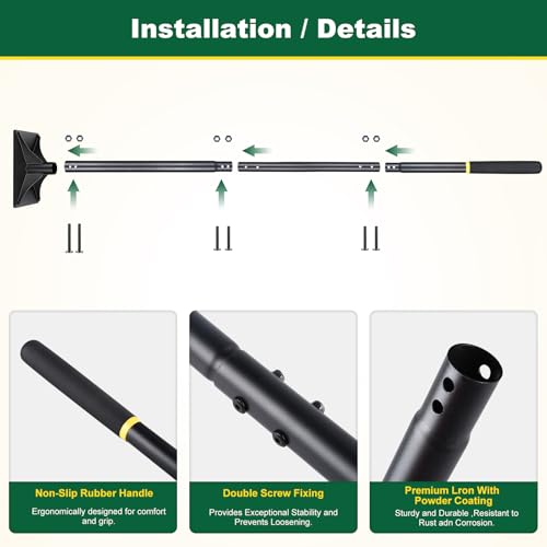 Image of TTamper Tool 8 inchx8 inch Heavy Duty Steel Hand Tamper for Leveling Soil, Gravel, Sand, Asphalt Compactor Tool for Landscaping, Paver, Driveway, and Blacktop Repair