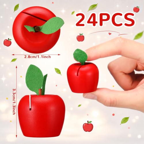 Image of Leinuosen 24 Pcs Red Apple Place Card Holders Resin Table Name Stand