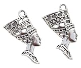 BULK 20 Silver Nefertiti Egyptian Queen Charms Jewelry Making Supply DIY Crafts