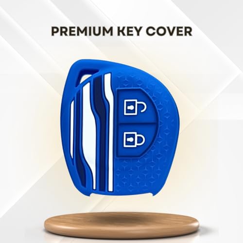 Image of KEYCEPT Tristar Key Cover for Suzuki Swift, Dzire, Ertiga, Baleno, Grand Vitara, Celerio, WagonR, Brezza, Scross, Fronx, Jimny, Ignis 2 Button Remote Key. (Blue)