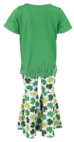 Image of Unique Baby 2 Piece Girls Bell Bottom Leggings Outfit with Short Sleeved Shirt Kid and Toddler Clothes Set