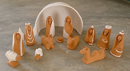 crèche de Noël contemporaine en céramique