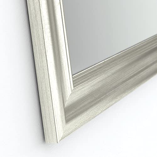 Delta Afmrm1-Nsh-R Wall Mount Vanity, Bedroom Or Bathroom Mirror, Hangs Horizontal Or Vertical, 28"X36" Framed Flush Mount Rectangular Mirror, Standard Glass, Vintage Nickel Frame #TOP1