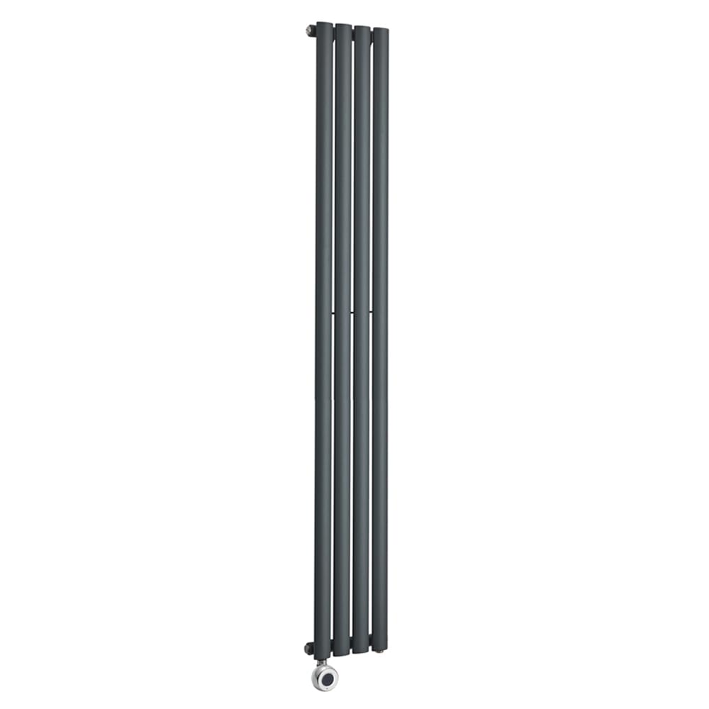Milano Aruba 600W Anthracite Vertical Single Oval Panel WiFi Electric Radiator - 1780mm x 236mm