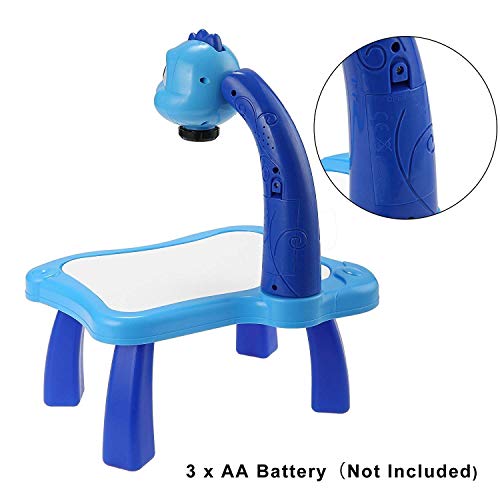 Image of Vikrida Painting Toy Fun Learning Desk Set, Multi-Function Kids Electric Projector Lamp, Blue Color