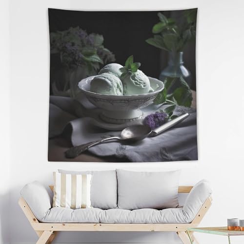 Tapisserie murale crème glacée en textile premium pour décoration de salon