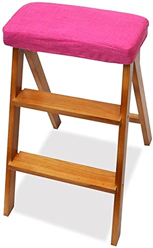 Taburete escalonado de madera para el hogar ideal como silla escalera multifunción 2