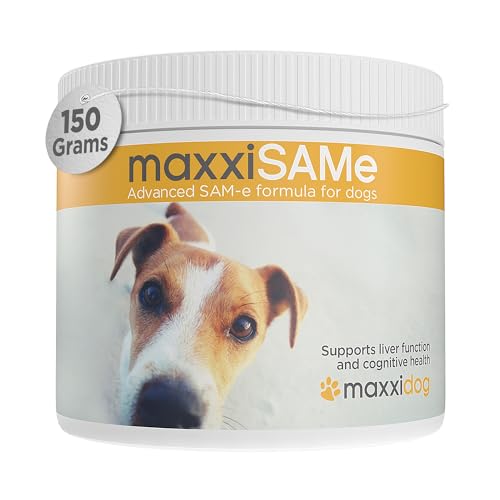 maxxipaws maxxiSAMe Fortschrittliches SAM-e Pulver zur Unterstützung von Leber Gehirn und Gelenken für Hunde 150g