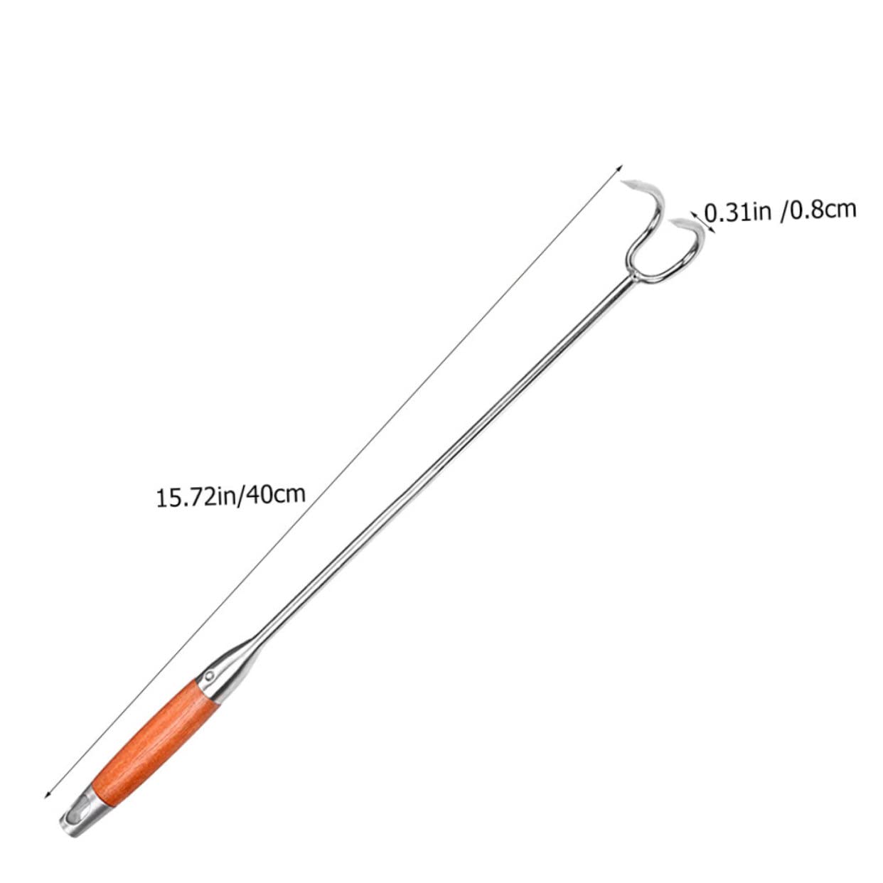 Unomor Meat Flipper Hook Pigtail BBQ Accessories Meat Hook Stainless Steel Food Flipper