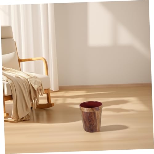 Caneca de basura rectangular con diseño madera vintage 10L miniatura 5