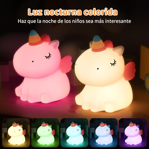 Miniatura 2 de Yissvic Unicornio Luz Nocturna Infantil Luz Bebe Nocturna Lampara Quitamiedos Infantil Recargable Regalo Para Niños Regalo De Fiesta De Bienvenida Del Bebé