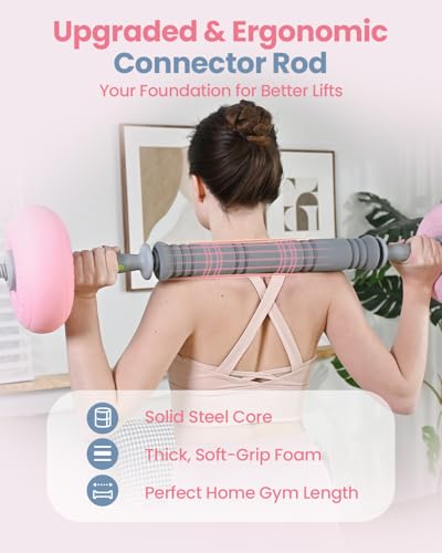 Image of kisnbld Adjustable Dumbbell Set, 35 /45 /62LBS SoftShell Weight Set with Connector 4-IN-1 Dumbbell Set Used as to Barbell & Kettlebell for Home Gym, Fitness Exercise for Men Women Beginners
