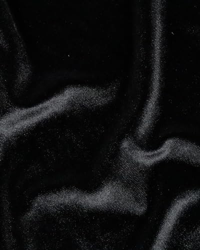 Image of HOTGODEN Stretch Velvet Fabric by The Yard: Black 63 inch Wide 1 Yards 95% Polyester 5% Spandex Velvet Fabric for DIY Sewing, Upholstery, Apparel, Costume, Craft