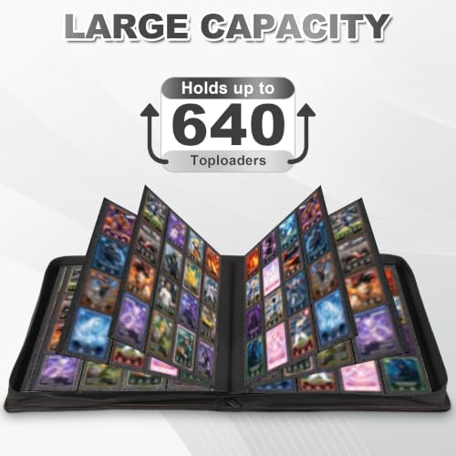 Image of Top Loader Binder 16 Pocket, Holds 640 Toploaders, 100 Toploaders INCLUDED