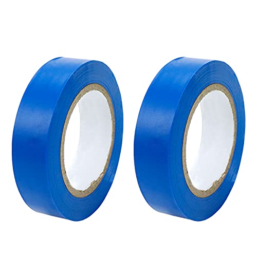 Modengzhe 2 Rolls Insulation Electrical Tapes 49Ft Length 17mm Width Waterproof Dustproof Flame and High Tempearature Resistant PVC Tape for Electrical Wire Harness (Blue)