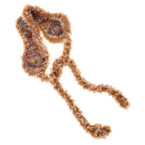 Ipetboom Gradient Knit Ear Muffs with Furry Trim Adjustable Winter Ear Warmers for Men and Women Soft and Warm Design Essential Cold Weather Protection