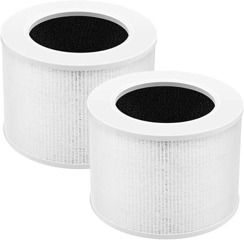 Ersatz HEPA Filter für Core Mini, 3 in 1 Hocheffizienz-Filter kompatibel mit LEVOIT Core Mini, 2 Stück Filter, Aktivkohlefilter und HEPA H13 für Optimale Luftqualität