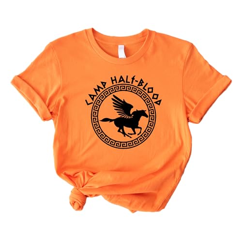 Camp Half-Blood Shirt Olympian Training Merch, Camp Half Blood Orange Shirts, Halloween Gift for Kids, Cute Goth Hoodie, Matching Family, Spooky Youth Costume