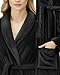 NY Threads Premium Womens Robe, Plush Fleece Long Bath Robe for Women, Fluffy Soft Women's Bathrobe, Medium, Black