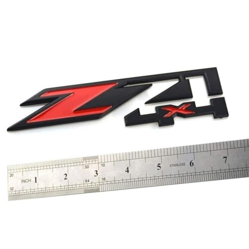 Image of 2Pack Z71 4x4 Emblems Badges Replacement for Chevy Silverado Sierra Tahoe Suburban 1500 2500hd 3500hd Decal (Black Red), EI-SilveCutom#2
