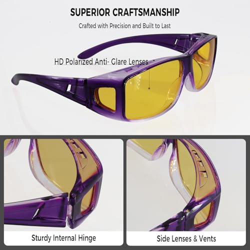 Image of Over Glasses Sunglasses for Men Women, Fit Over Sunglasses Polarized UV400 Protection Sunglasses for Driving 02