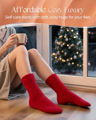 Buttery Soft Fuzzy Socks for Women Cozy Warm Thick Winter Fluffy Plush Home Sleeping Slipper Socks 5 Pairs, Gifts for Girls Basket Stuffers4
