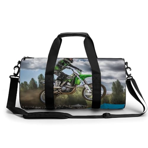 Womens Waterproof Duffel Bag, Travel Overnight Weekender Bag Motocross Dirt Bike Sport Motorcycle Large Size Gym Sports Handbag for Yoga Fitness
