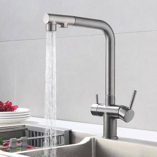Robinet de cuisine 3 voies mitigeur gris eau pure sans odeur - 2