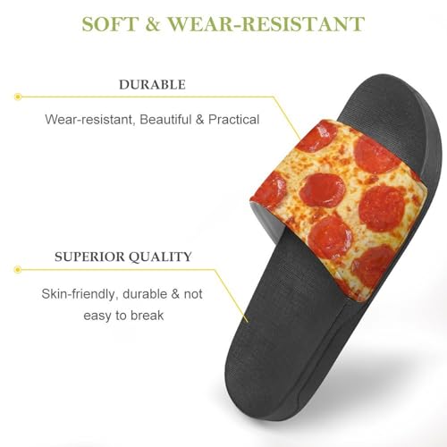 Pepperoni Pizza Womens Slide Sandals Non Slip Summer House Slippers for Girls Slip-on Flip Flops3